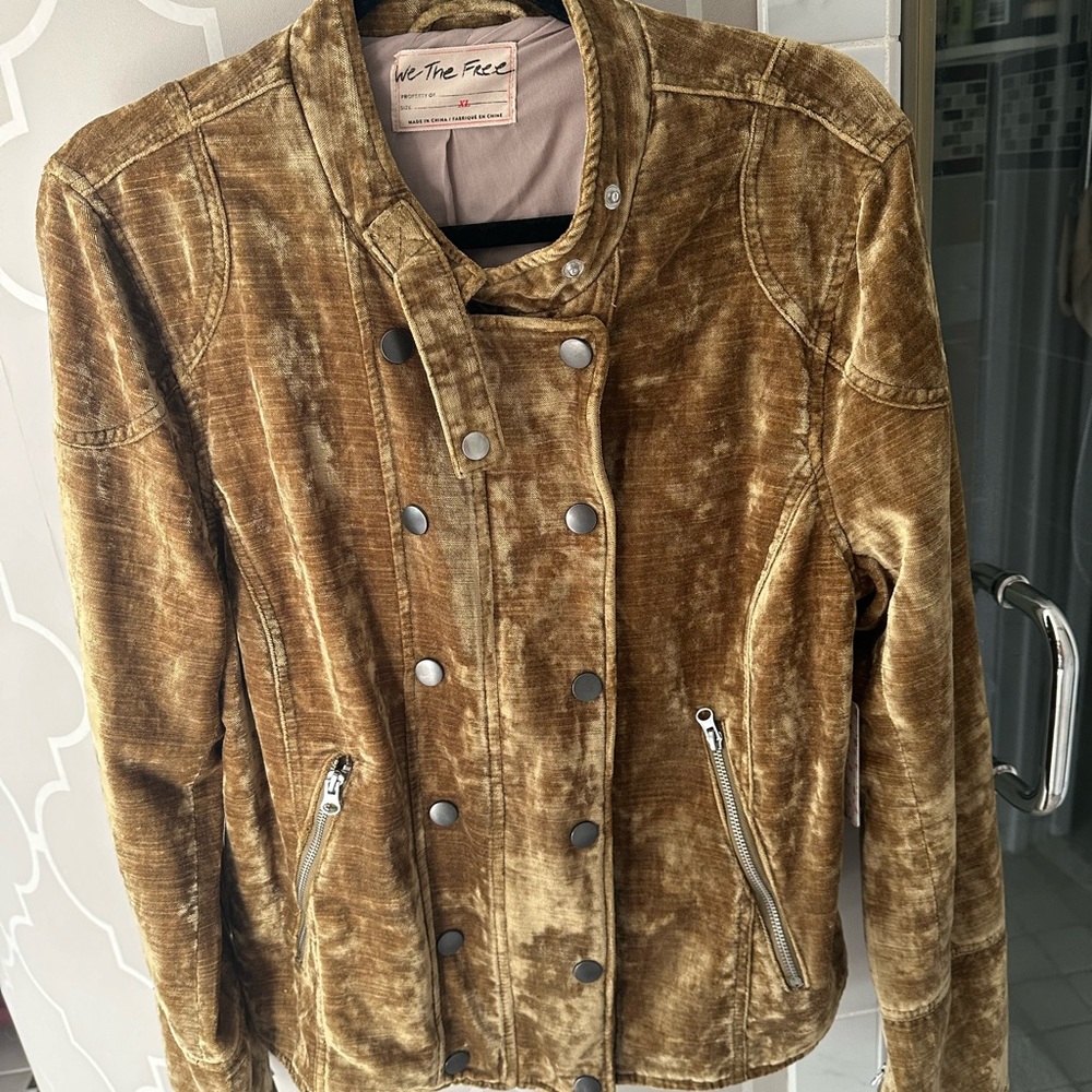 Free People velour/velvet type jacket.